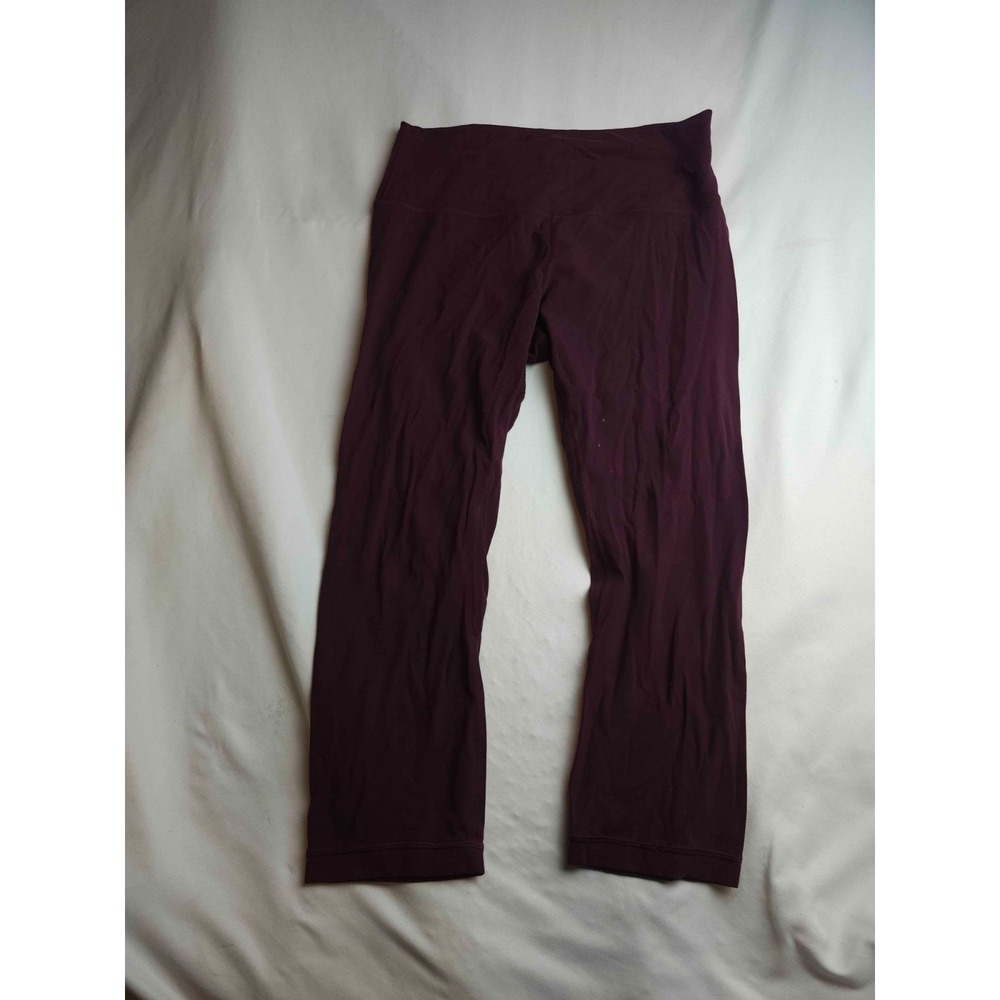 Lululemon Leggings Womens Medium Burgundy High Rise Capri Yoga Athletic Running
